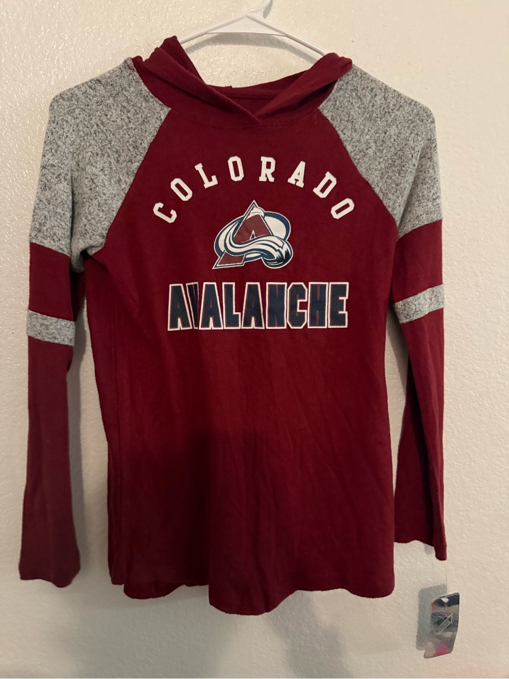 Avalanche Kids Hooded Long Sleeve Tee - Maroon & Gray